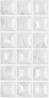 MODERN 1X1  EDNA CARRARA GREY BR GLOSSY GLASS - MOSAIC TILE