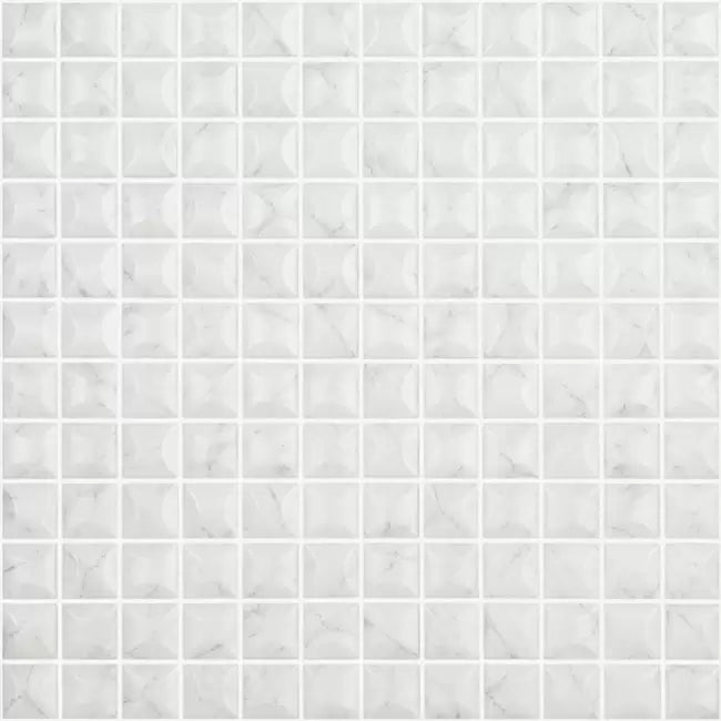 MODERN 1X1  EDNA CARRARA GREY MT MATTE GLASS - MOSAIC TILE