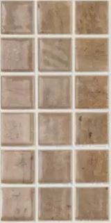 MODERN 1X1 EDNA MIX TRAVERTINO NOCE MT-BR MATTE GLOSSY GLASS - MOSAIC TILE