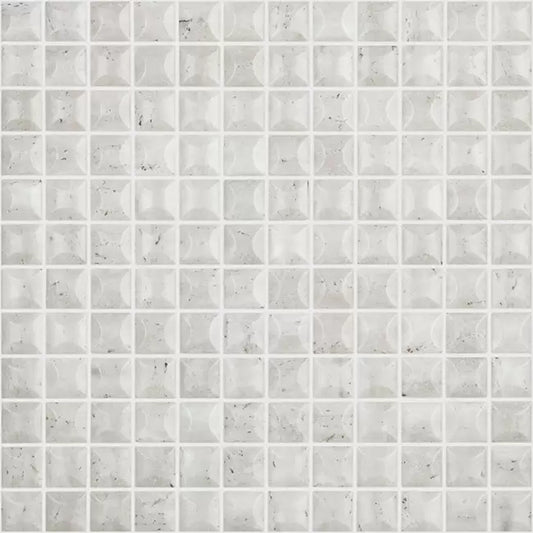 MODERN 1X1 EDNA TRAVERTINO BONE MT MATTE GLASS - MOSAIC TILE