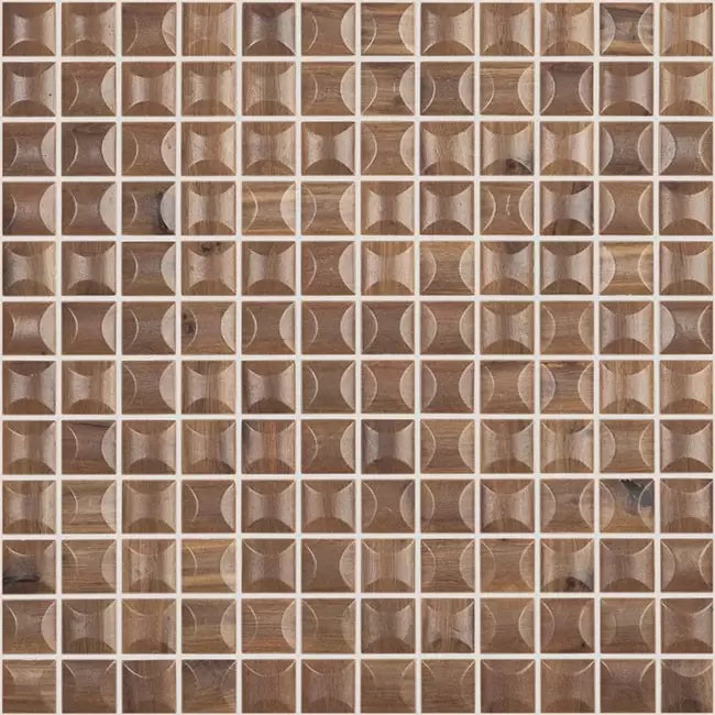 MODERN 1X1 EDNA WOOD NOGAL MT MATTE GLASS - MOSAIC TILE