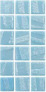 MODERN 1X1 SQUARES AQUA FIRE GLASS GLOSSY MOSAIC TILE