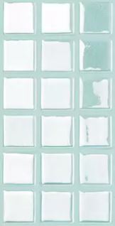 MODERN 1X1 SQUARES FOTOLUMI2 FIREGLASS#2 LIGHT BLUEGRN GLOSSY GLASS - 107 MOSAIC TILE