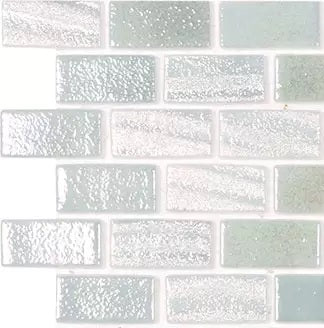 MODERN FUSION WHT 1X2 GLOSSY GLASS - 553 MOSAIC TILE