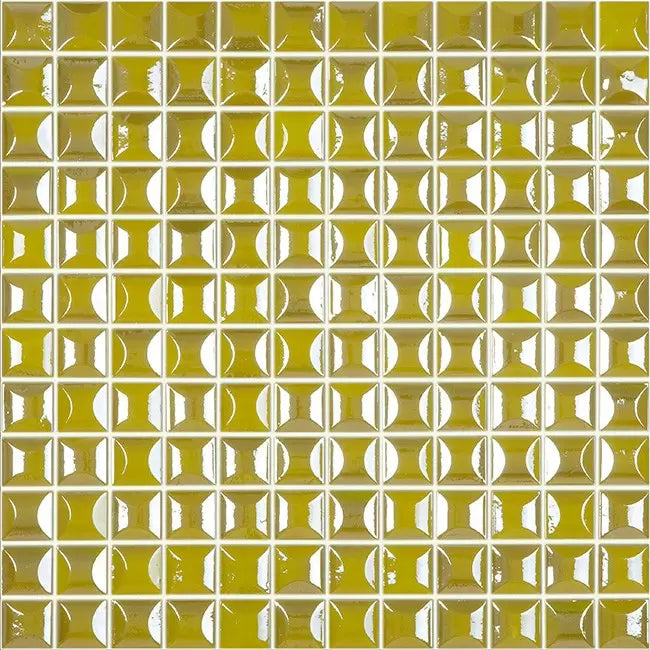 MODERN 1X1 EDNA GREEN GLOSSY GLASS - MOSAIC TILE