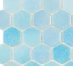 Modern H35551MM Shell Hex Border Air - 551 Glossy Glass Mosaic Tile - B2C TILE OUTLET