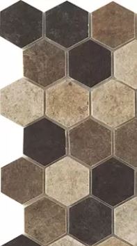 MODERN H35TERREBEIGE TERRA BIEGE HEXAGON GLOSSY GLASS - MOSAIC TILE