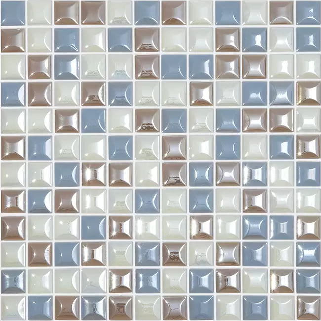 MODERN 1X1 HEAVEN & EARTH GLOSSY GLASS - MOSAIC TILE