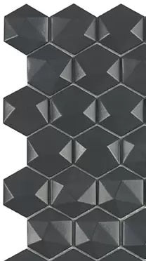 MODERN H35908MD MATT DARK GREY 908 HEX 3D MATTE GLASS - MOSAIC TILE