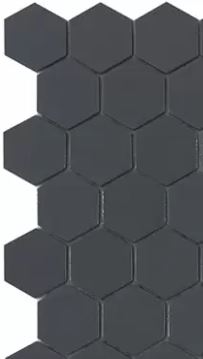 MODERN H35908M MATT DARK GREY 908 HEXAGON FLAT GLASS - MOSAIC TILE