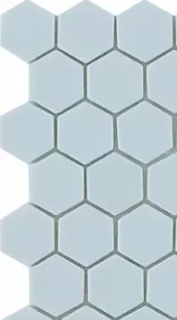 MODERN H35925M MATT LIGHT BLUE 925 HEX FLAT GLASS - MOSAIC TILE