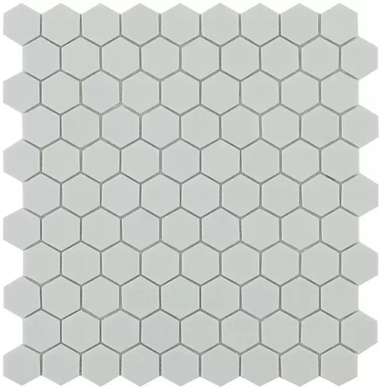 MODERN H35909M MATT LIGHT GREY 909 HEX FLAT GLASS - MOSAIC TILE