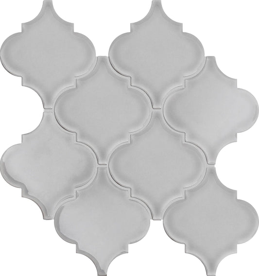 Modern Silver Arabesque Ceramic Mosaic Tile B2C-MOROARSI1011MO - B2C TILE OUTLET