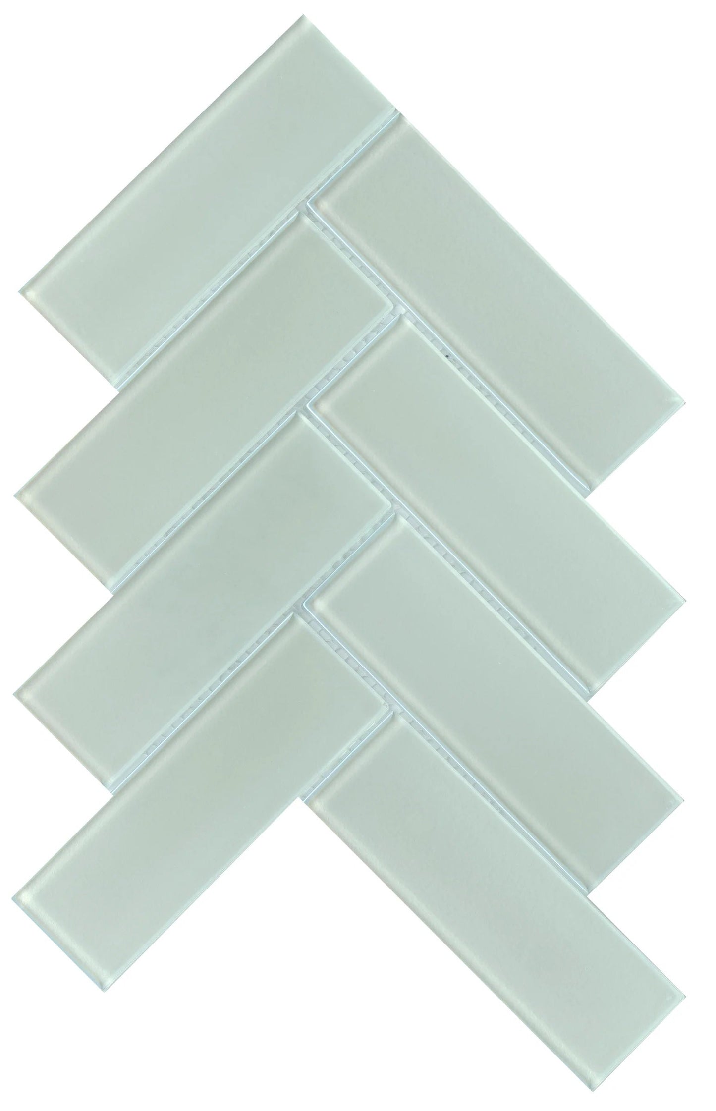 Modern 2X4 Light Gray Herringbone Iridescent Glass Mosaic Tile B2C-IRISCO1011MO - B2C TILE OUTLET