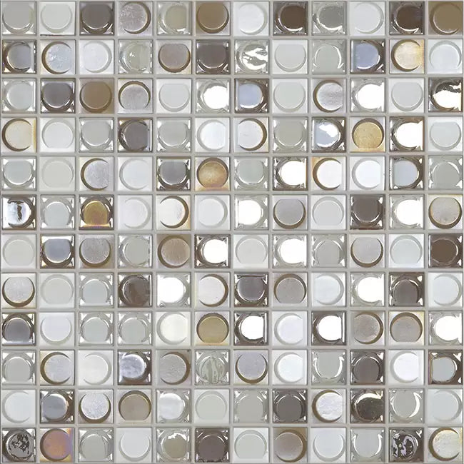 MODERN 1X1 NUDE BLEND GLOSSY GLASS - MOSAIC TILE