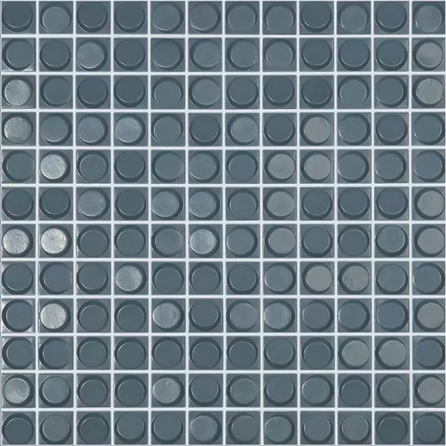 MODERN 1X1 AURA SMOKY BLUE GLOSSY GLASS - MOSAIC TILE