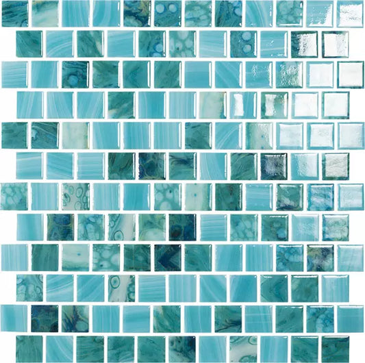 MODERN 1X1 5607 SKY BRICK GLOSSY GLASS - MOSAIC TILE