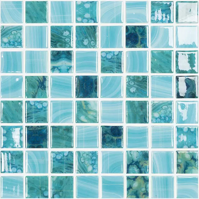 MODERN 1.5 X 1.5 5607 SKY GLOSSY GLASS - MOSAIC TILE