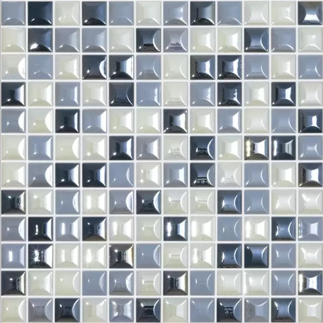 MODERN 1X1 EDNA SURF BLUE GLOSSY GLASS - MOSAIC TILE