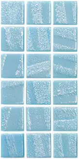 MODERN 1X1 SQUARES AQUA LIGHT BLUE GLOSSY GLASS - AQUA FIRE MOSAIC TILE