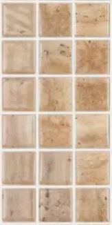 MODERN 1X1 TRAVERTINO BEIGE BR GLOSSY GLASS - MOSAIC TILE