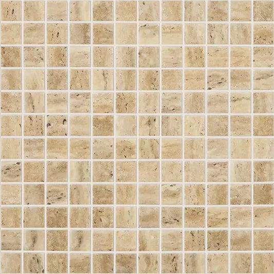 MODERN 1X1 TRAVERTINO BEIGE MT MATTE GLASS - MOSAIC TILE