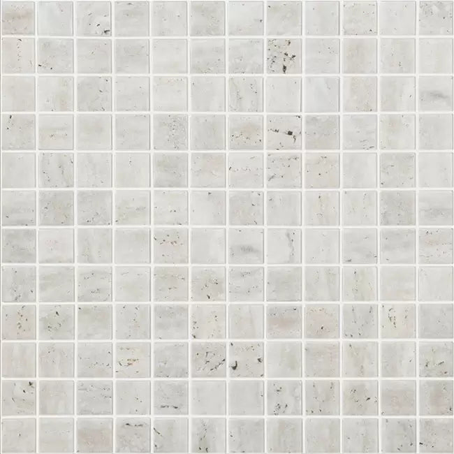 MODERN 1X1 TRAVERTINO BONE MT MATTE GLASS - MOSAIC TILE