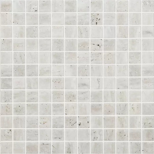 MODERN 1X1 TRAVERTINO BONE MT MATTE GLASS - MOSAIC TILE