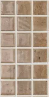 MODERN 1X1 TRAVERTINO NOCE BR GLOSSY GLASS - MOSAIC TILE