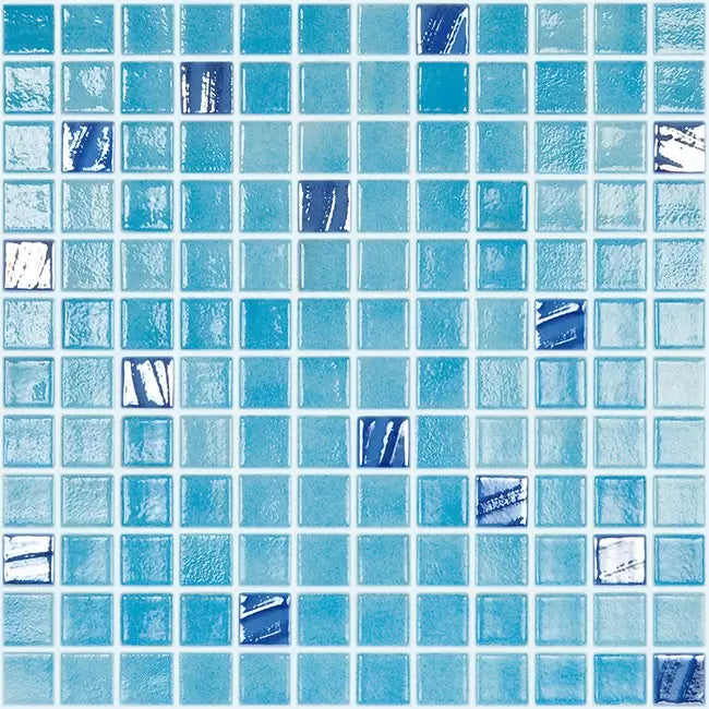 MODERN 1X1 TURQUOISE GLOSSY GLASS - MOSAIC TILE