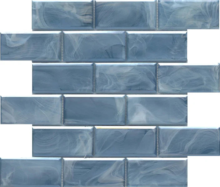 MODERN 2x4 BEVELED GLASS MOSAIC - SPLASH - B2C TILE OUTLET