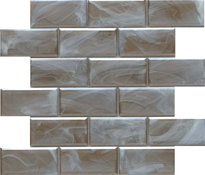 MODERN 2x4 BEVELED GLASS MOSAIC - SPLASH - B2C TILE OUTLET