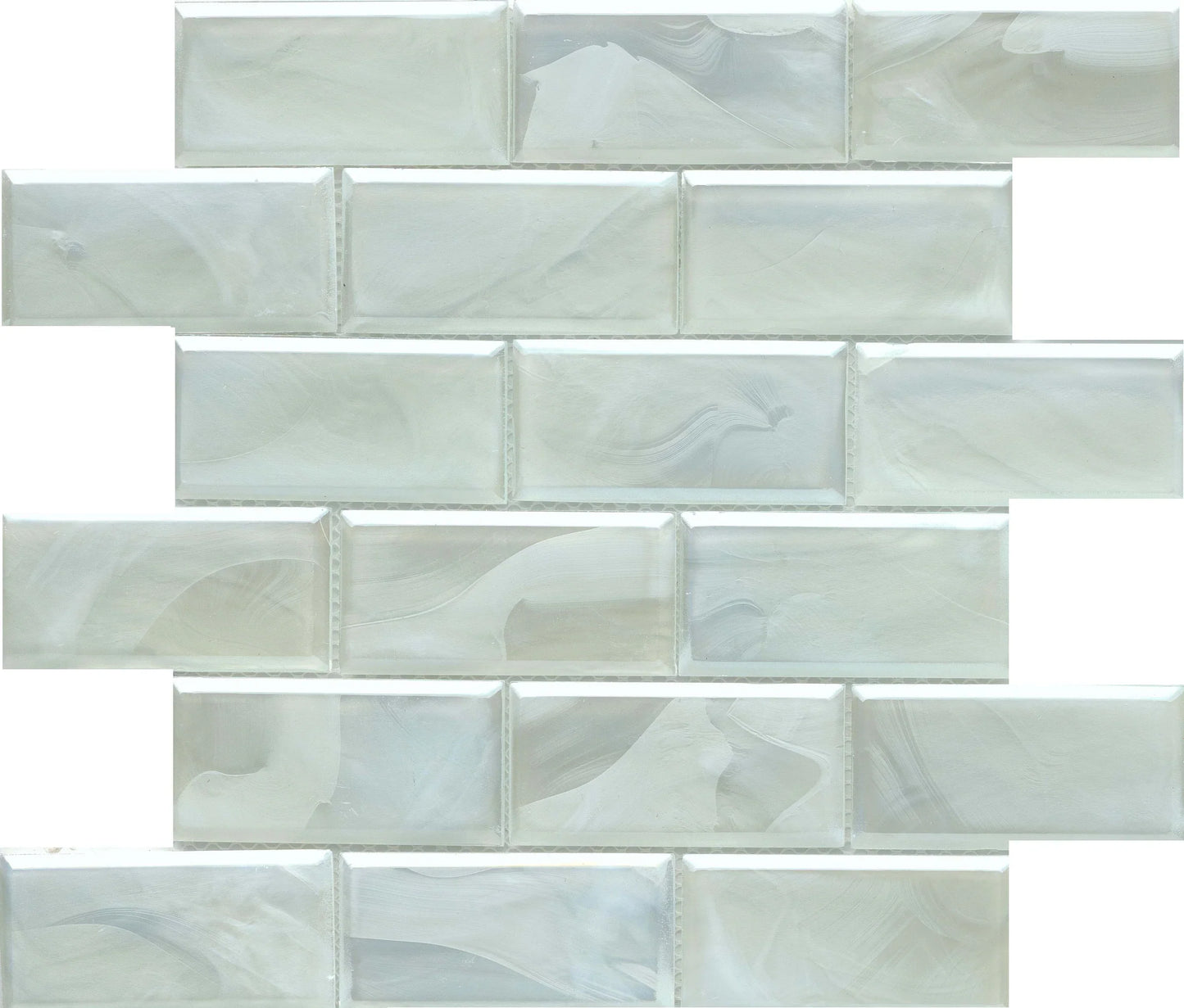 MODERN 2x4 BEVELED GLASS MOSAIC - SPLASH - B2C TILE OUTLET