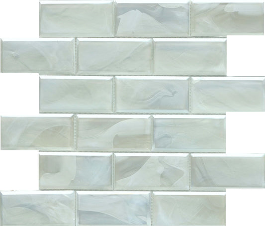 MODERN 2x4 BEVELED GLASS MOSAIC - SPLASH - B2C TILE OUTLET