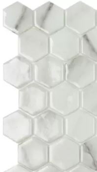 MODERN 1X1  CALACATTA BR GLOSSY GLASS - MOSAIC TILE