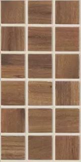 MODERN 1X1 WOOD NOGAL MT MATTE GLASS - MOSAIC TILE