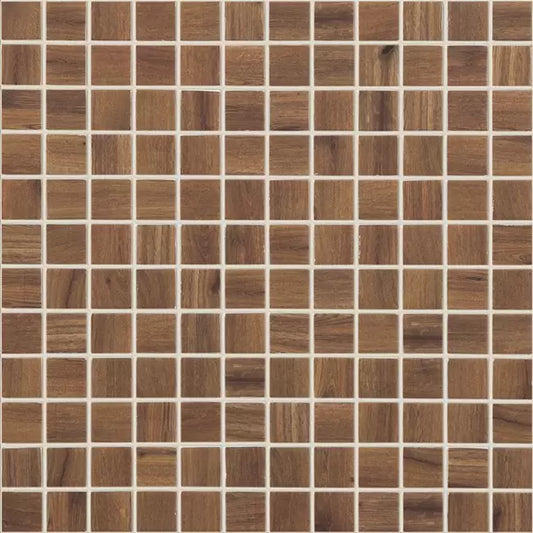 MODERN 1X1 WOOD NOGAL MT MATTE GLASS - MOSAIC TILE