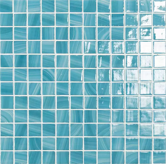 MODERN 1X1 5609 ZEN BLUE GLOSSY GLASS - MOSAIC TILE