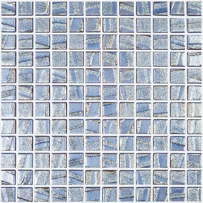 Modern 1X1 Squares Aqua Dark Blue Glass Glossy Mosaic Tile - B2C TILE OUTLET