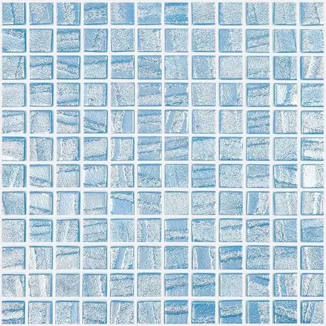 Modern 1X1 Squares Aqua Light Blue Glass Glossy Mosaic Tile - B2C TILE OUTLET