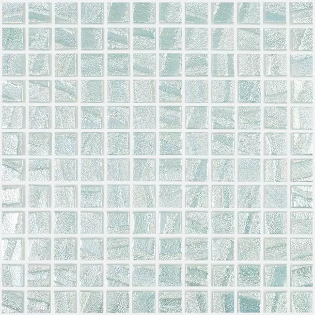 Modern 1X1 Squares Aqua Light Green Glass Glossy Mosaic Tile - B2C TILE OUTLET