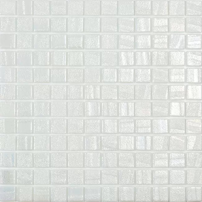 Modern 1X1 Squares Aqua White Glass Glossy Mosaic Tile - B2C TILE OUTLET