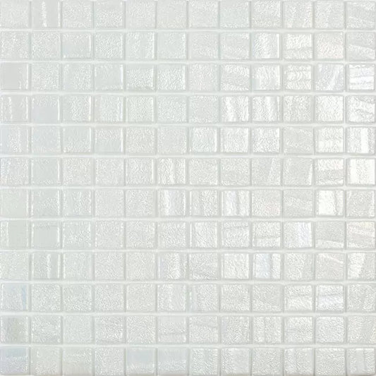 Modern 1X1 Squares Aqua White Glass Glossy Mosaic Tile - B2C TILE OUTLET