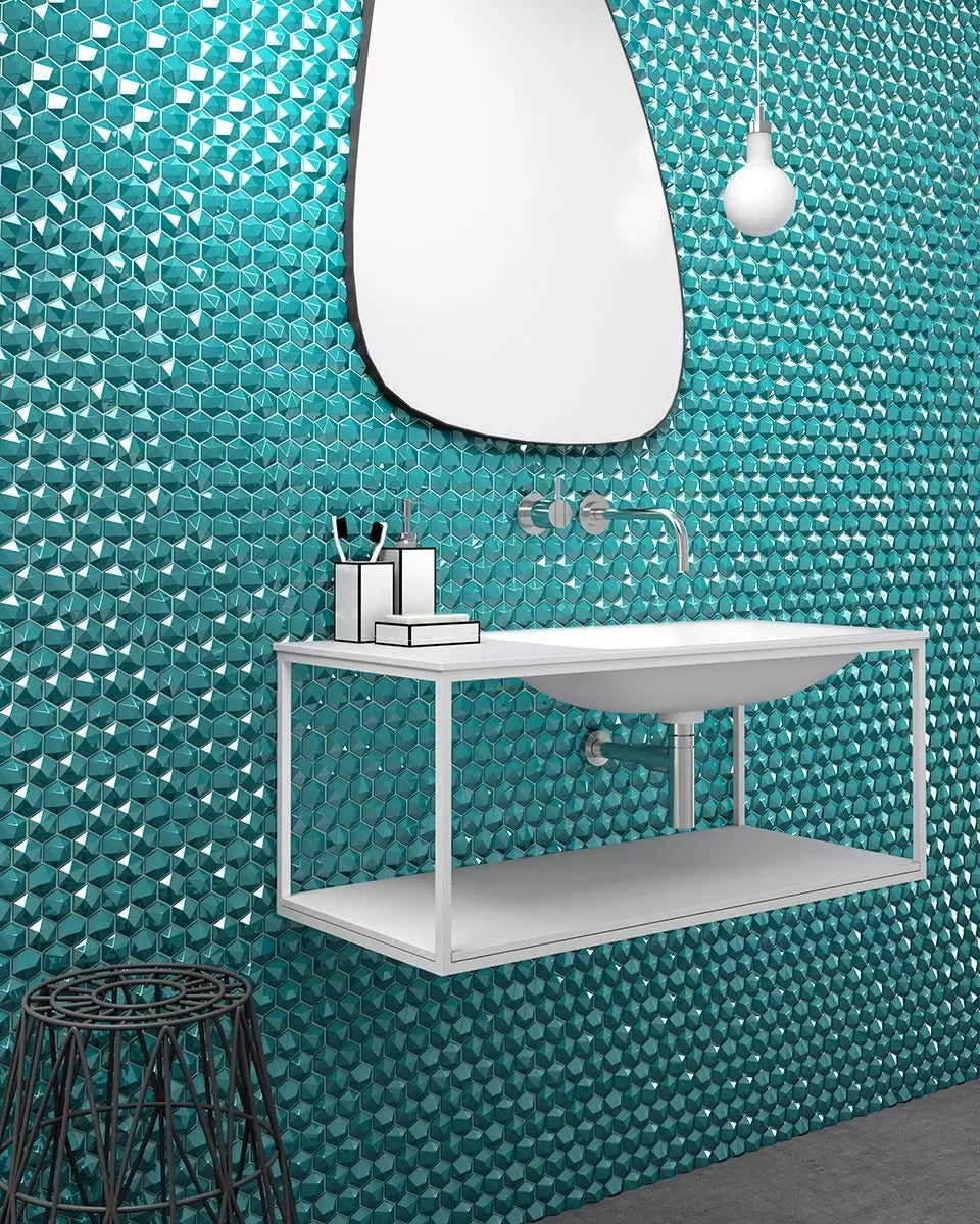 MODERN H35 H35370M TURQUESA 370 GLOSSY GLASS - MOSAIC TILE