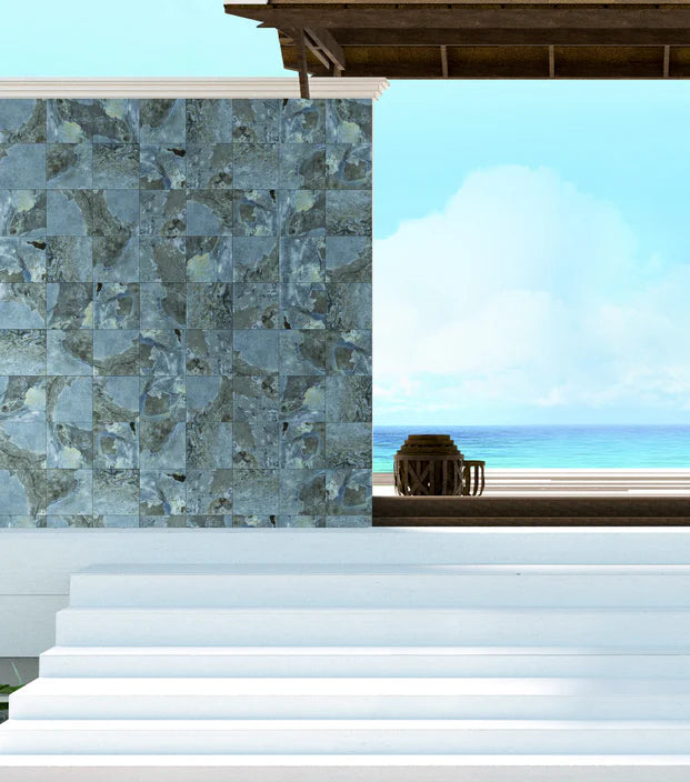 Modern 6x6 Gray Aqua Glazed Porcelain Pool Tile