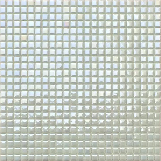 MODERN 1/2X1/2 SQUARES FOTOLUMINI3- 1/2 FIREGLASS#3 PEARL GLOSSY GLASS - 409 MOSAIC TILE