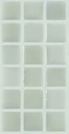 MODERN 1X1 SQUARES FOTOLUMI3 FIREGLASS#3 PEARL WHITE GLOWS TURQUOISE GLOSSY GLASS - 409 MOSAIC TILE