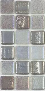 MODERN 1X1 SQUARES FUSION GREY AQUA GREY GLOSSY GLASS - MOSAIC TILE