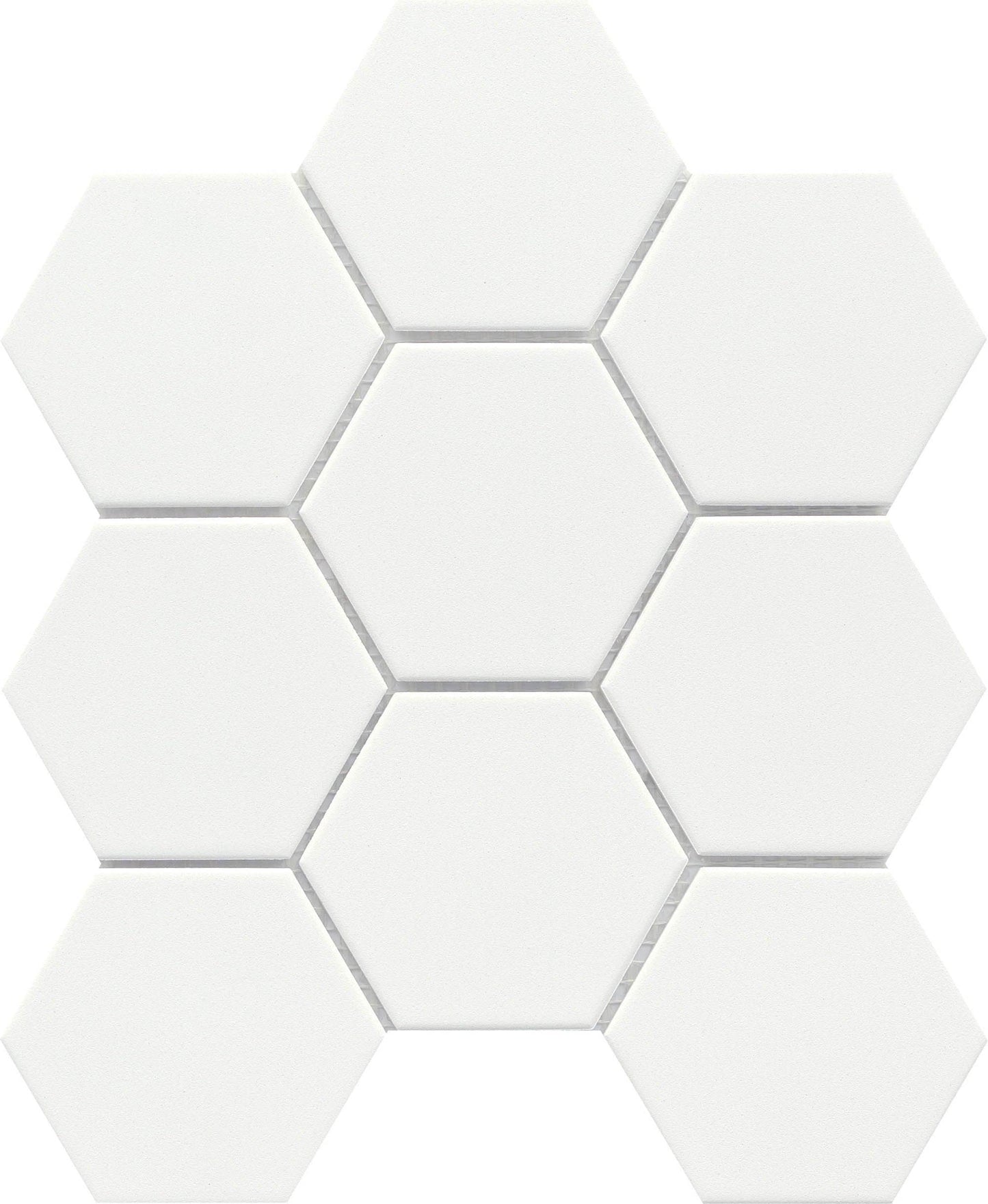 MODERN WHITE 3X3 HEXAGON PORCELAIN MATTE MOSAIC TILE W71SOURPWH0910MH3