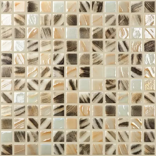 MODERN 1X1 LEOPARD GLOSSY GLASS - MOSAIC TILE